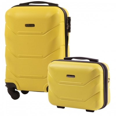 Комплект 2 в 1 валіза (XS) та кейс Wings 147 ручна поклажа жовта XS+BC 147 yellow фото