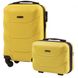 Комплект 2 в 1 валіза (XS) та кейс Wings 147 ручна поклажа жовта Wings_147 XS+BC фото 1
