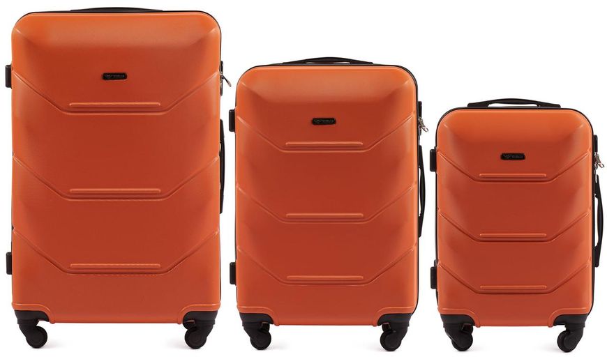 Комплект валіз Wings 147 на 4 колесах 3 в 1 (L, M, S) помаранчева 147-3 orange фото