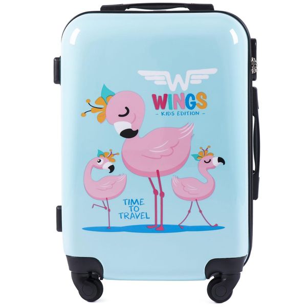 Дитяча валіза на коліщатках WINGS JAY (S) бірюзова JAY S flamingo фото