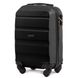 Міні пластикова валіза Wings AT01 на 4 колесах ручна поклажа чорна At01 XS black фото 1