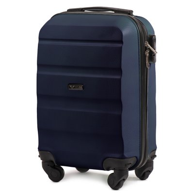 Міні пластикова валіза Wings AT01 на 4 колесах ручна поклажа синя At01 XS blue фото