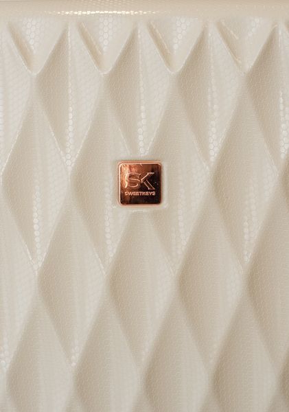 Валіза Sweetkeys SK190 з полікарбонату велика (L) з розширенням кремова SK190 L creame фото