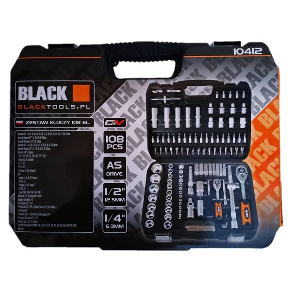 Набір головок ключів інструментів 108 шт BLACK Польша Black 108 фото