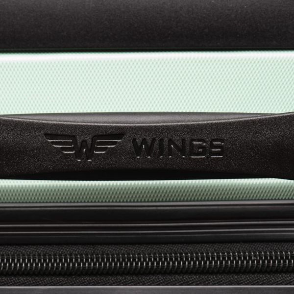 Міні пластикова валіза Wings AT01 на 4 колесах ручна поклажа чорна At01 XS black фото