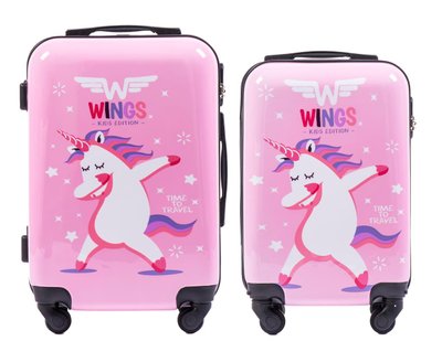 Набір 2 Дитячі валізи на коліщатках WINGS JAY рожева WINGS JAY+XS фото