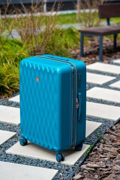 Валіза Sweetkeys SK190 з полікарбонату велика (L) з розширенням бірюзова SK190 L blue фото