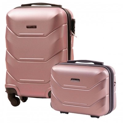 Комплект 2 в 1 валіза (XS) та кейс Wings 147 ручна поклажа рожеве золото XS+BC 147 rose gold фото