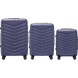 Комплект валіз з поліпропілену Wings PHX02 на 4 колесах 3 в 1 (L, M, S) синій PHX01-3 navy blue фото