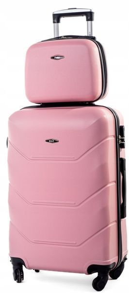 Комплект 2 в 1 велика валіза (L) RGL 720 та кейс великий (L) рожевий 720 L+BC pink фото