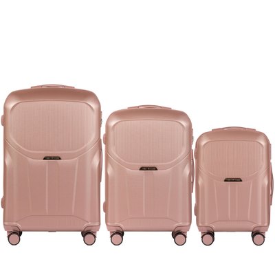 Набір з 3 валіз Wings PDT01 L,M,S рожеве золото PDT01-3kpl rose gold фото