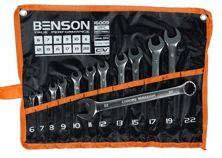 Набір ключів ріжково-накидних Benson 12 шт( 6-22 мм) Benson 12el 6-22 фото