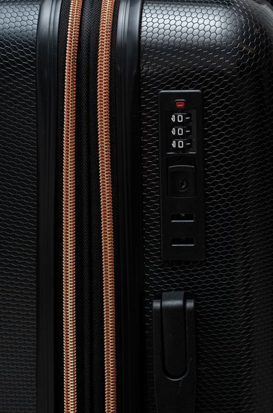 Валіза Sweetkeys SK190 з полікарбонату ручна кладь мала (S) з розширенням чорна SK190 S black фото