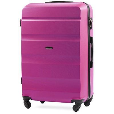 Міні пластикова валіза Wings AT01 на 4 колесах ручна поклажа рожева At01 XS pink фото