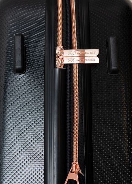Валіза Sweetkeys SK190 з полікарбонату ручна кладь мала (S) з розширенням чорна SK190 S black фото