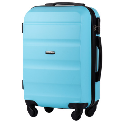 Міні пластикова валіза Wings AT01 на 4 колесах ручна поклажа блакитна At01 XS soft blue фото