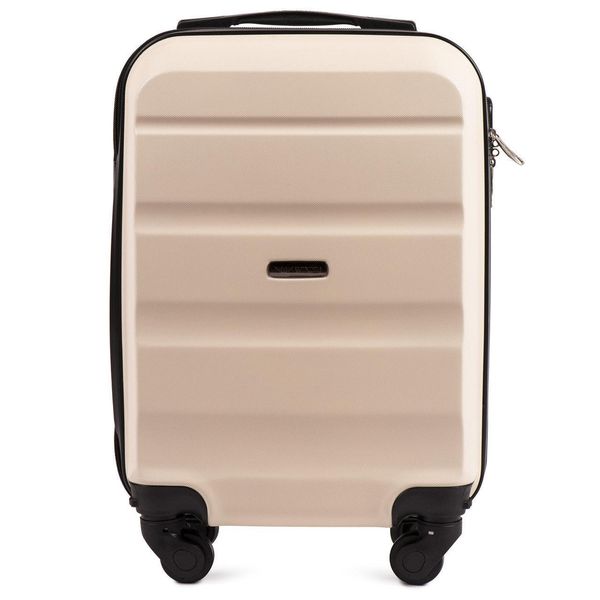Міні пластикова валіза Wings AT01 на 4 колесах ручна поклажа кремова At01 XS d.white фото