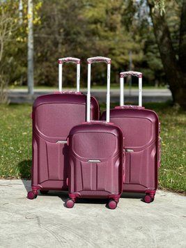 Набір з 3 валіз Wings PDT01 L,M,S бордовий PDT01-3kpl burgundy фото