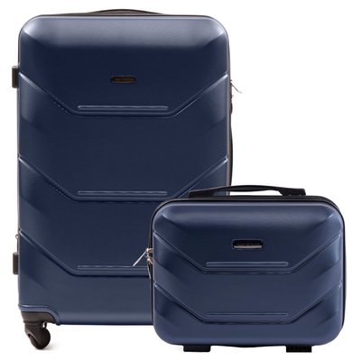 Комплект 2 в 1 середня валіза (M) та кейс Wings 147 синя 147 M+BC blue фото