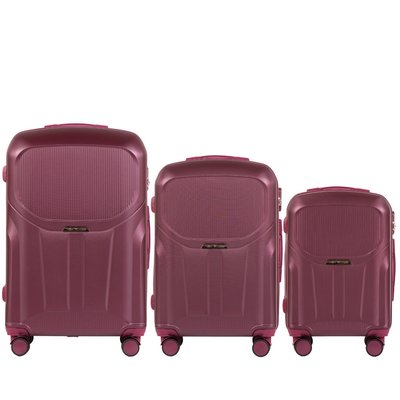 Набір з 3 валіз Wings PDT01 L,M,S бордовий PDT01-3kpl burgundy фото