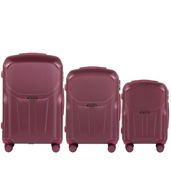 Набір з 3 валіз Wings PDT01 L,M,S бордовий PDT01-3kpl burgundy фото