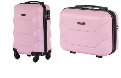 Комплект 2 в 1 валіза (XS) та кейс Wings 147 ручна поклажа рожева XS+BC 147 pink фото
