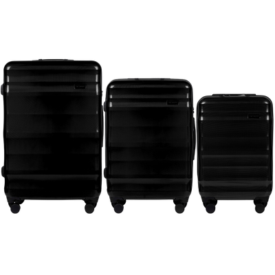 Набір 3 валіз Wings PC17268 з полікарбонату чорний PC17268-3 black  фото