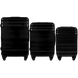 Набір 3 валіз Wings PC17268 з полікарбонату чорний PC17268-3 black  фото