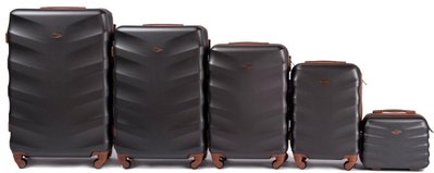Комплект валіз Wings 402 на 4 колесах 5 в 1 (L, M, S, XS, BC) чорна Wings_402_5v1 фото