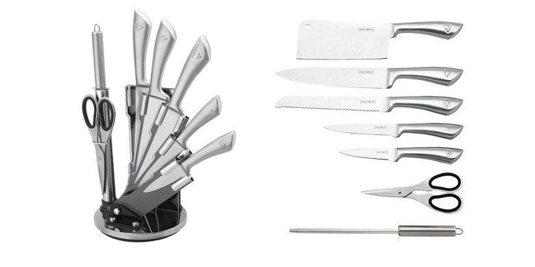 Набір кухонних ножів 8шт, сталеве лезо, ножиці для риби Royalty Line RL-KSS 600 (ORIGINAL) RL-KSS 600 фото
