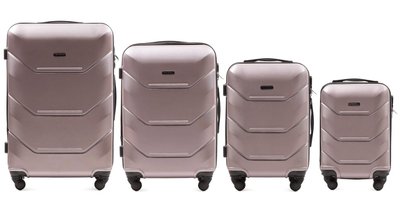 Комплект валіз Wings 147 на 4 колесах 4 в 1 (L, M, S, XS) рожеве золото Wings_147_4v1 фото