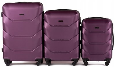 Комплект валіз Wings 147 на 4 колесах 3 в 1 (L, M, S) фіолетова Wings_147_3v1 фото