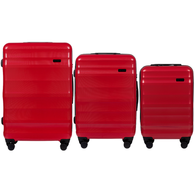 Набір 3 валіз Wings PC17268 з полікарбонату червоний PC17268-3 blood red фото