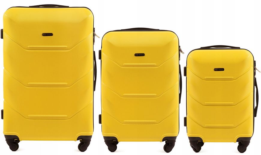 Комплект валіз Wings 147 на 4 колесах 3 в 1 (L, M, S) жовта 147-3 yellow фото