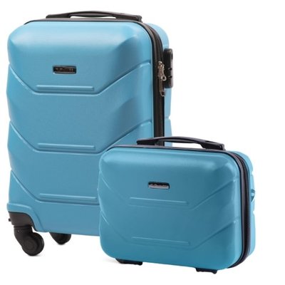 Комплект 2 в 1 валіза (XS) та кейс Wings 147 ручна поклажа блакитна XS+BC 147 cyan фото