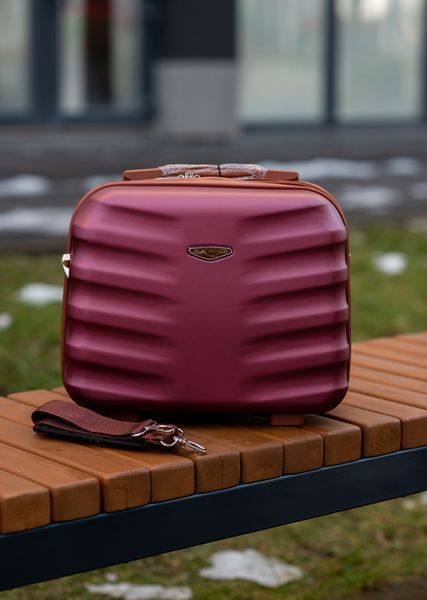 Комплект 2 в 1 валіза (S) та кейс WINGS 402 ручна поклажа бордовий 402 S+BC burgundy фото