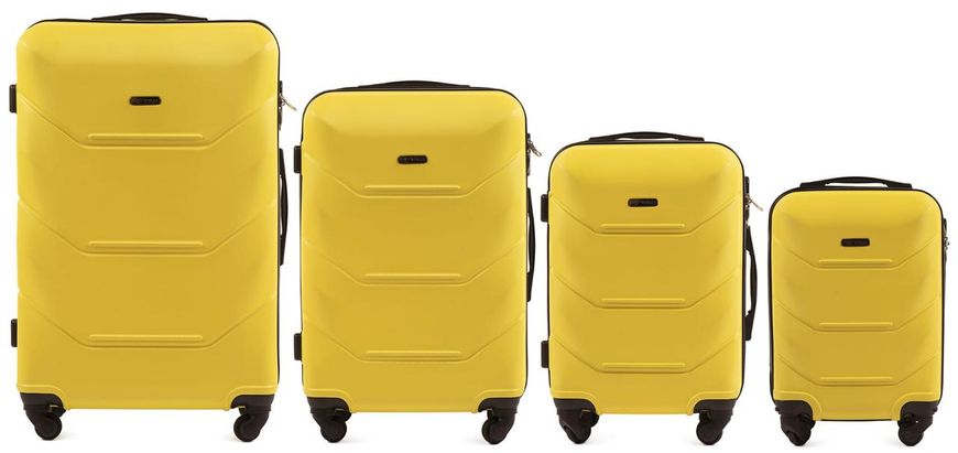 Комплект валіз Wings 147 на 4 колесах 4 в 1 (L, M, S, XS) жовта Wings_147_4v1 фото