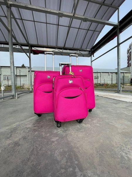 Валіза Wings 1708(Smile) тканинна на 4 колесах, велика (L) рожева 1708-4 L pink фото