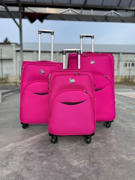 Валіза Wings 1708(Smile) тканинна на 4 колесах, велика (L) рожева 1708-4 L pink фото
