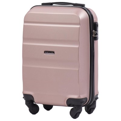 Міні пластикова валіза Wings AT01 на 4 колесах ручна поклажа рожеве золото At01 XS rose gold фото