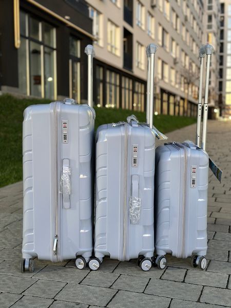 Комплект валіз з поліпропілену RGL PP5 на 4 колесах 3 в 1 (L, M, S) сірий PP5-3 grey фото