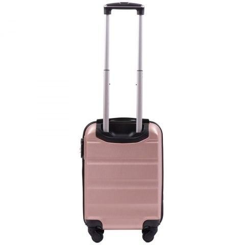 Міні пластикова валіза Wings AT01 на 4 колесах ручна поклажа рожеве золото At01 XS rose gold фото