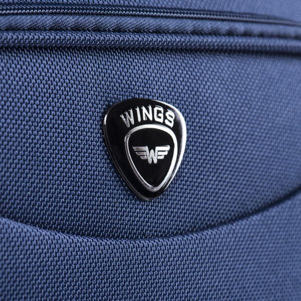 Валіза Wings 6802 тканинна середня (M) на 2-х колесах синя 6802-2 M blue фото