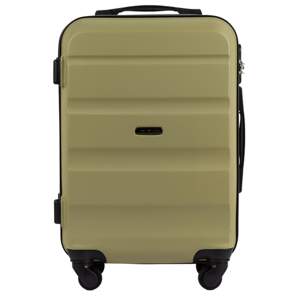 Міні пластикова валіза Wings AT01 на 4 колесах ручна поклажа оливкова At01 XS tea green фото