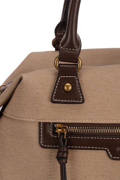 Жіноча сумка David Jones 6801-4 текстильна з ременем на плече Таупе 6801-4 taupe фото